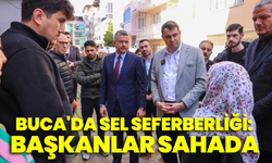 Buca'da sel seferberliği: Başkan Duman ve CHP İl Başkanı Güç sahada