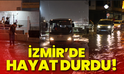 İzmir’de hayat durdu! Sağanak yağış etkisi...