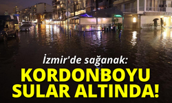 İzmir'de sağanak: Kordonboyu sular altında kaldı!