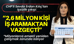 CHP'li Sevda Erdan Kılıç'tan işsizlik çıkışı: 2,6 milyon kişi iş aramaktan vazgeçti