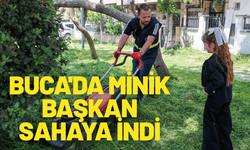 Buca'da minik başkan sahaya indi