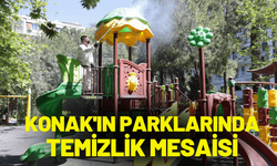 Konak'ın parklarında temizlik mesaisi