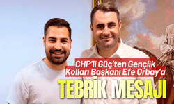 CHP’li Güç’ten Gençlik Kolları Başkanı Efe Orbay’a tebrik mesajı