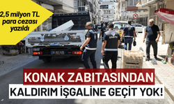 Konak zabıtasından kaldırım işgallerine karşı sıkı denetim