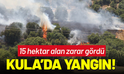 Kula'da orman yangınında 15 hektar alan zarar gördü