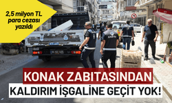 Konak zabıtasından kaldırım işgallerine karşı sıkı denetim