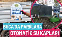 Buca'da parklara otomatik su kapları yerleştirildi