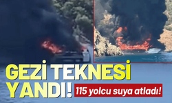 Gezi teknesi yandı, 115 yolcu suya atladı!
