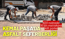 Kemalpaşa'da asfalt seferberliği sürüyor