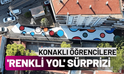Konaklı öğrencilere 'renkli yol' sürprizi