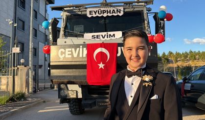 Şehit çocuğu Eyüphan’a TOMA’lı düğün konvoyu
