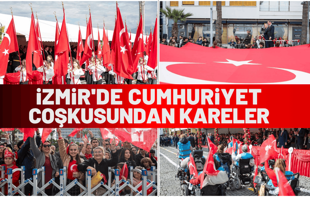 İzmir'de Cumhuriyet coşkusundan kareler