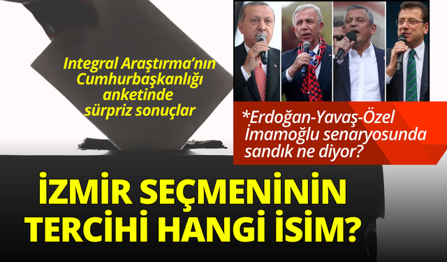 Cumhurbaşkanlığı anketinde sürpriz sonuçlar: İzmir seçmeninin tercihi hangi isim?