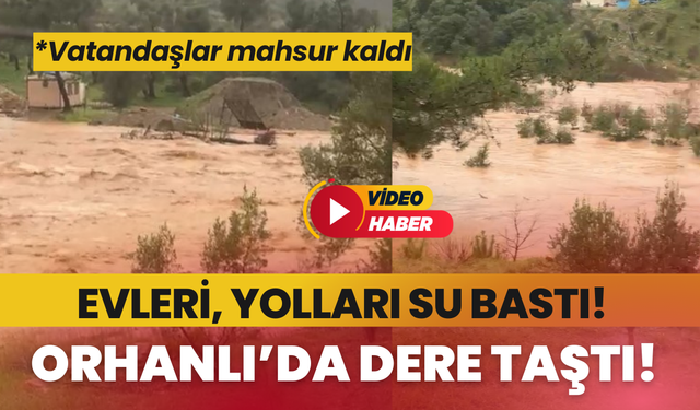Seferihisar Orhanlı'da dere taştı, evleri, yolları su bastı!