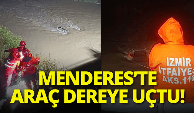 Menderes’te araç dereye uçtu!