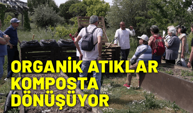 Organik atıklar komposta dönüşüyor