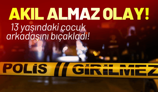 Akıl almaz olay! 13 yaşındaki çocuk arkadaşını bıçakladı!