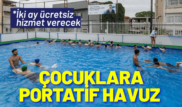 Büyükşehir'den çocuklara portatif havuz