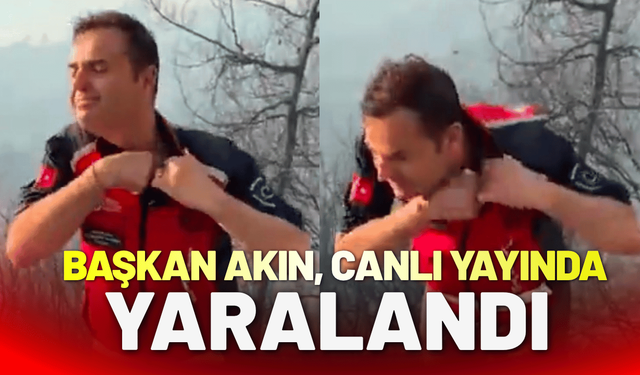 Başkan Akın, canlı yayın sırasında yaralandı