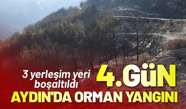 Aydın'daki orman yangını 4'üncü gün: 3 yerleşim yeri boşaltıldı