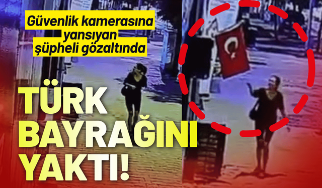 Türk bayrağını yakan şüpheli gözaltına alındı!