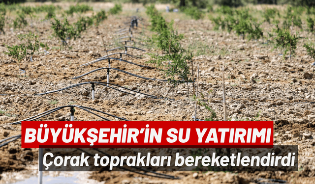 Büyükşehir’in su yatırımı çorak toprakları bereketlendirdi