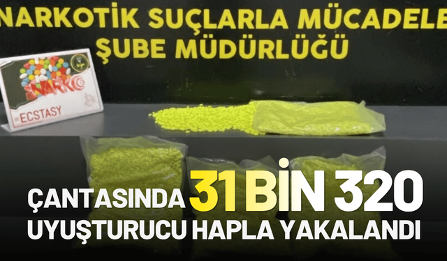 İzmir'de çantasında 31 bin 320 uyuşturucu hapla yakalandı