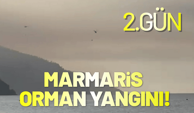 Marmaris'te orman yangını ikinci gününde!