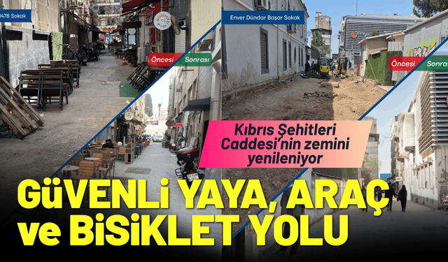 Kıbrıs Şehitleri Caddesi’nin zemini yenileniyor