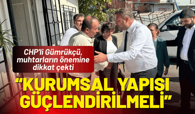 CHP'li Gümrükçü, muhtarların önemine dikkat çekti