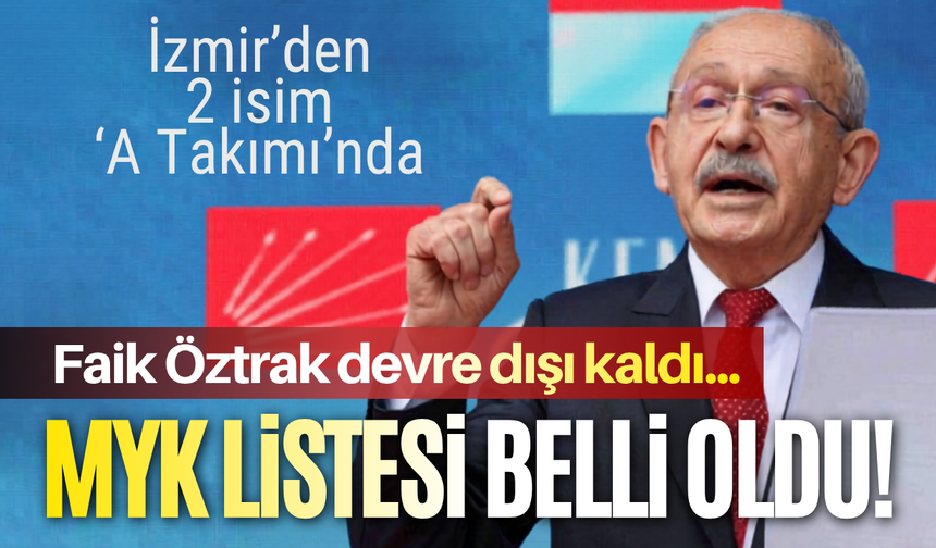 Kılıçdaroğlu'nun MYK listesi belli oldu! Faik Öztrak devre dışı kaldı...