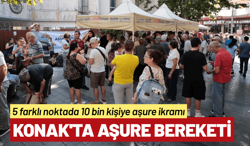 Konak'ta aşurenin bereketi 10 bin kişiyle paylaşıldı