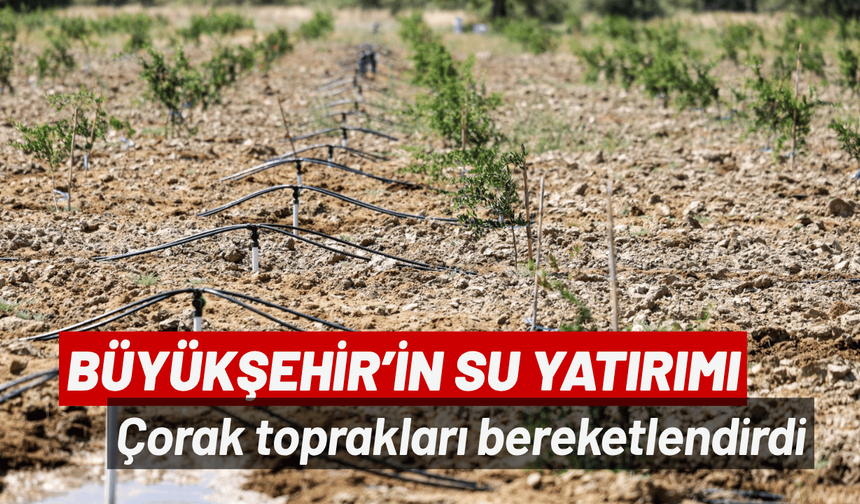 Büyükşehir’in su yatırımı çorak toprakları bereketlendirdi