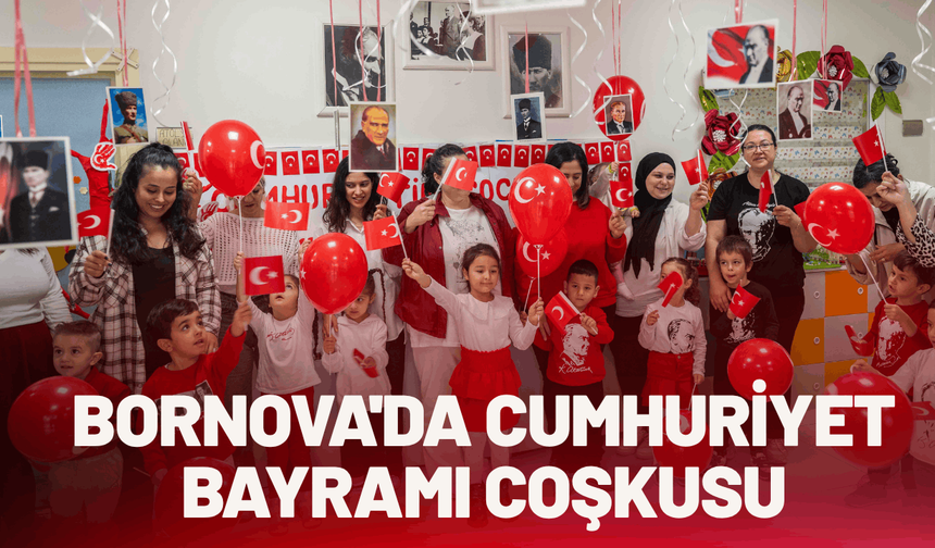 Bornova'da Cumhuriyet Bayramı coşkusu çocuklarla başladı