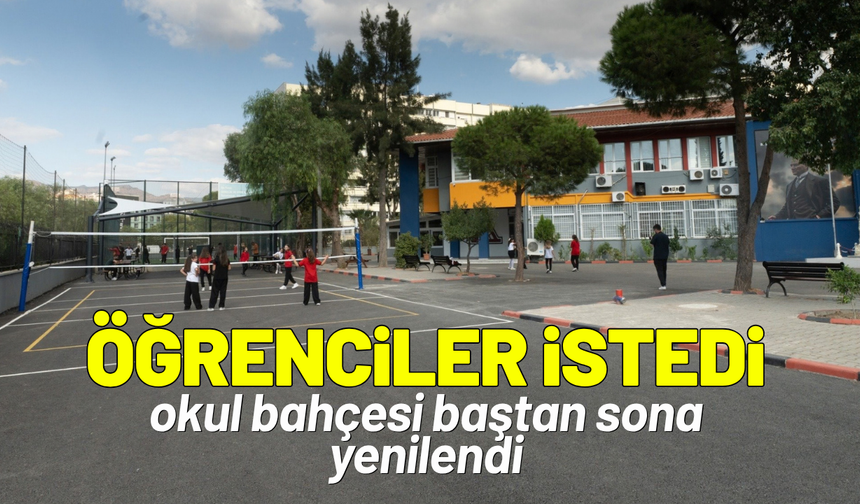 Öğrenciler istedi, okul bahçesi baştan sona yenilendi