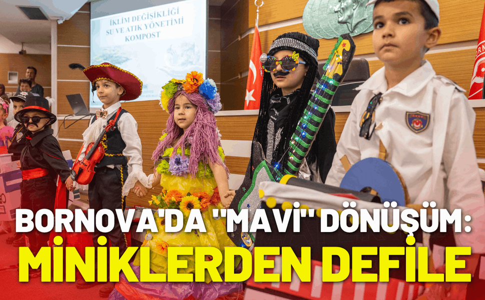 Bornova'da "Mavi" dönüşüm: Miniklerden defile