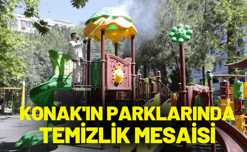Konak'ın parklarında temizlik mesaisi