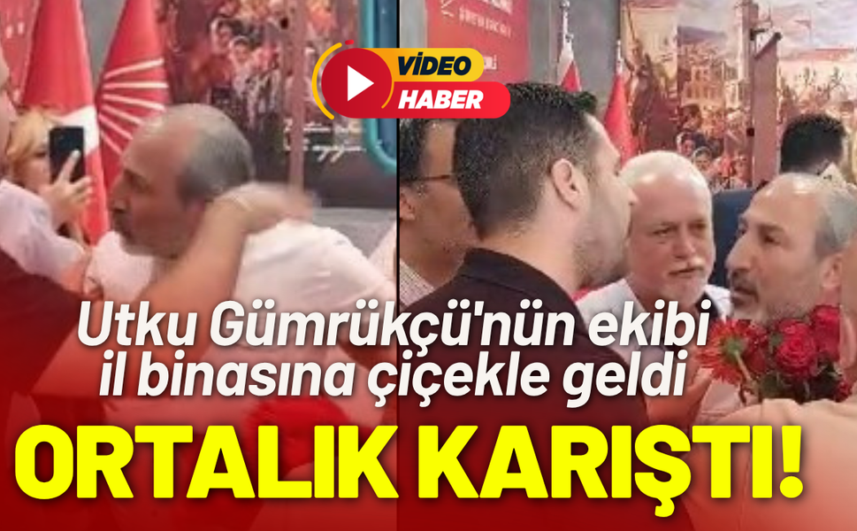 Utku Gümrükçü'nün ekibi il binasına çiçekle geldi, ortalık karıştı!
