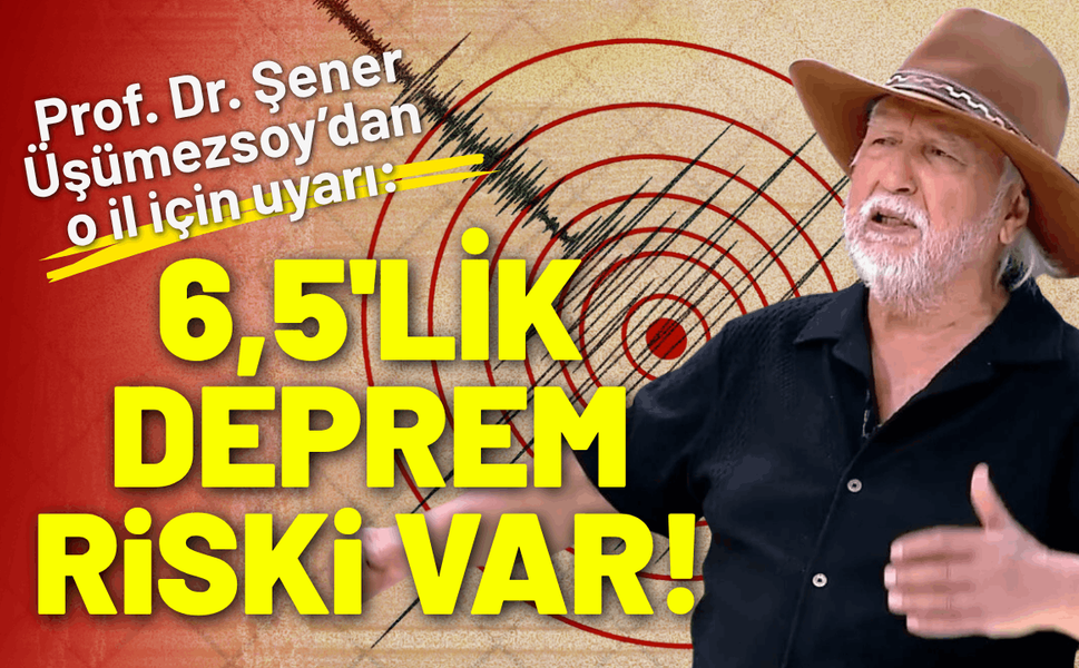 Prof. Dr. Şener Üşümezsoy o il için uyarı: 6,5 deprem riski var!