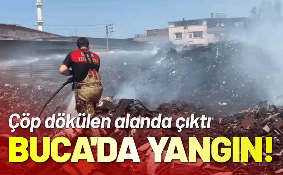 İzmir Buca'da çöp dökülen alanda yangın!
