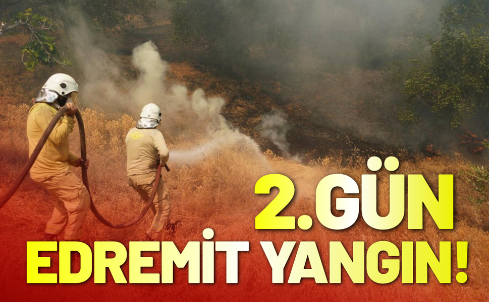 Edremit'te yangın 2'nci gününde