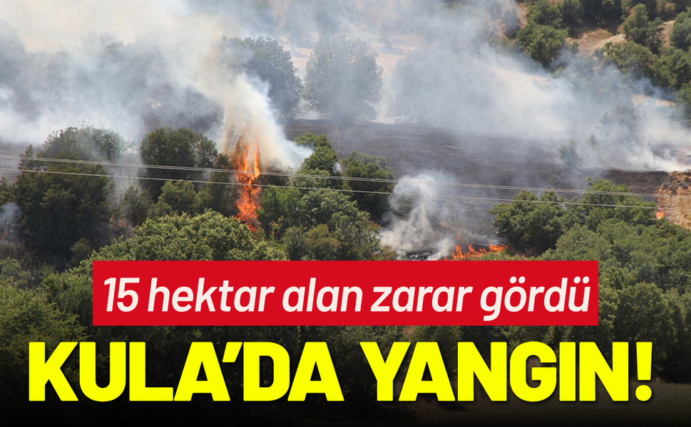 Kula'da orman yangınında 15 hektar alan zarar gördü