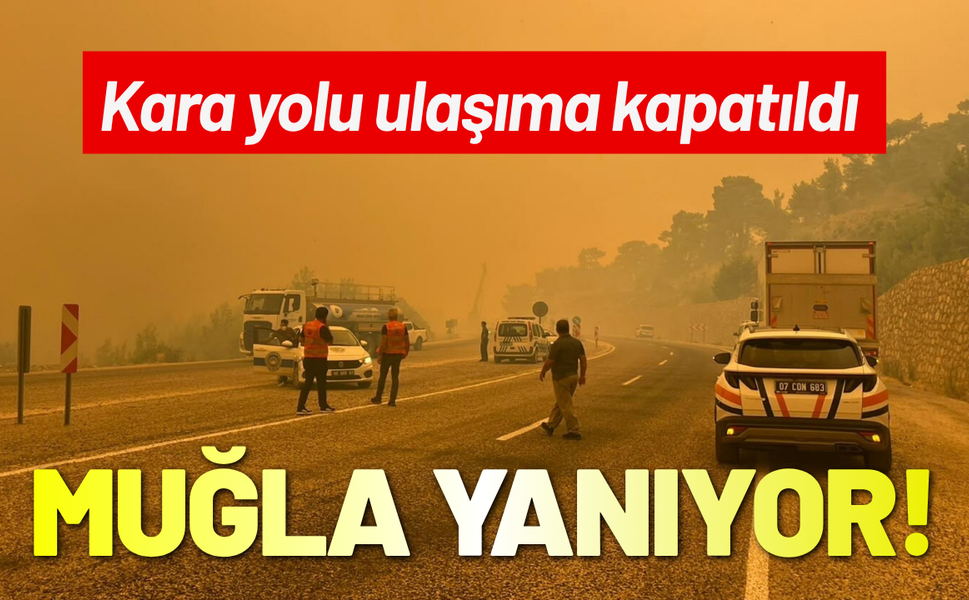 Muğla'da orman yangını; kara yolu ulaşıma kapatıldı