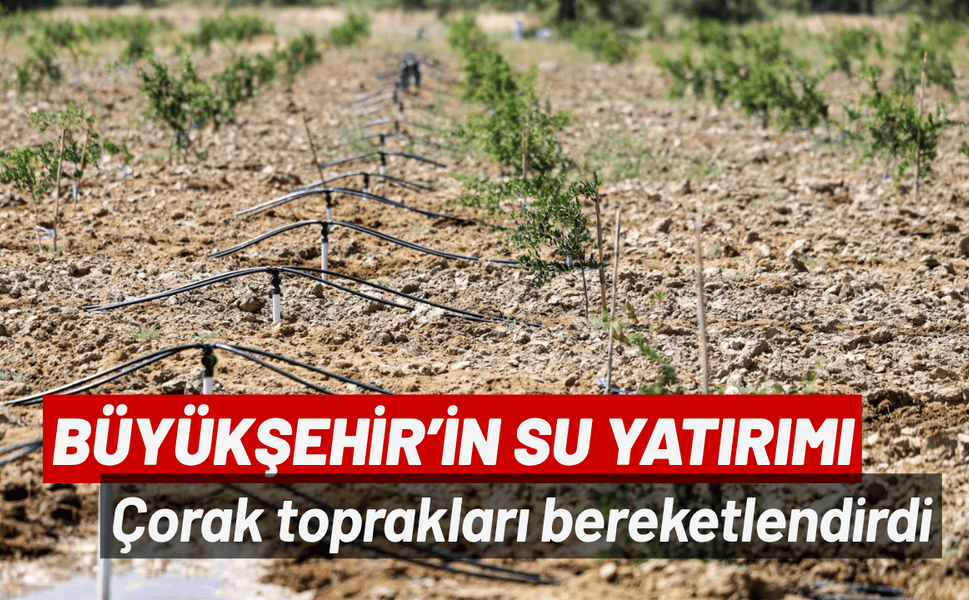 Büyükşehir’in su yatırımı çorak toprakları bereketlendirdi