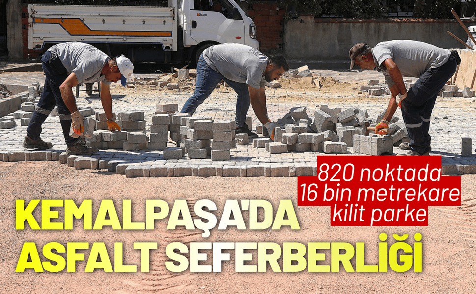 Kemalpaşa'da asfalt seferberliği sürüyor