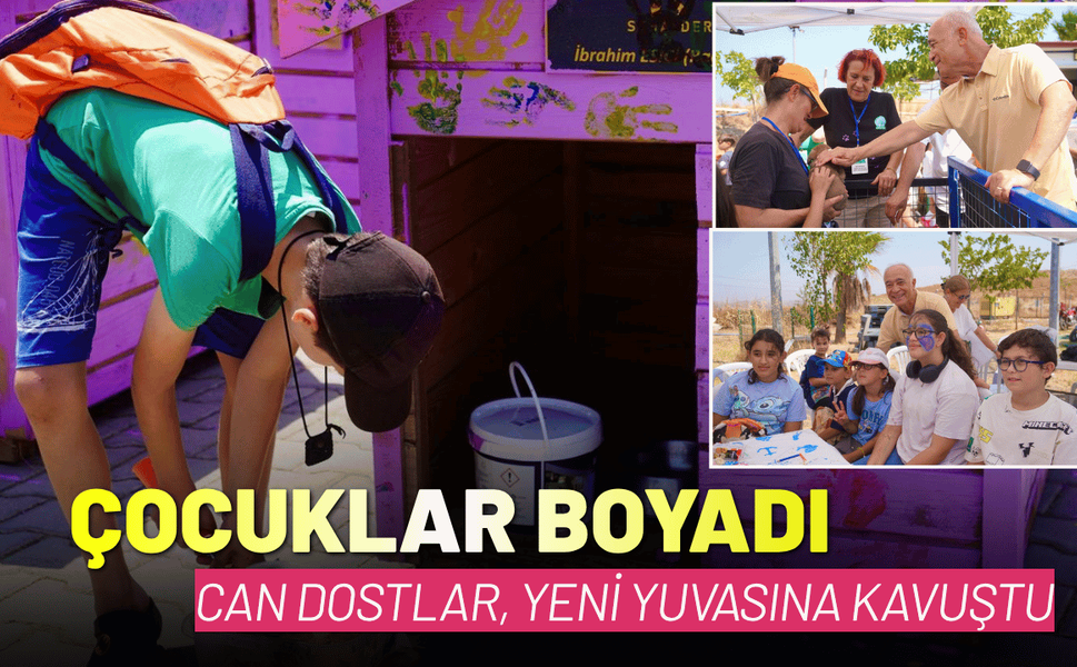 Çocuklar boyadı, bir can dost yeni yuvasına kavuştu