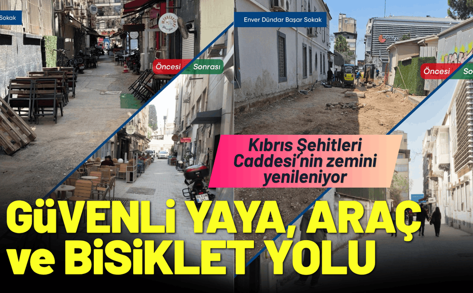 Kıbrıs Şehitleri Caddesi’nin zemini yenileniyor