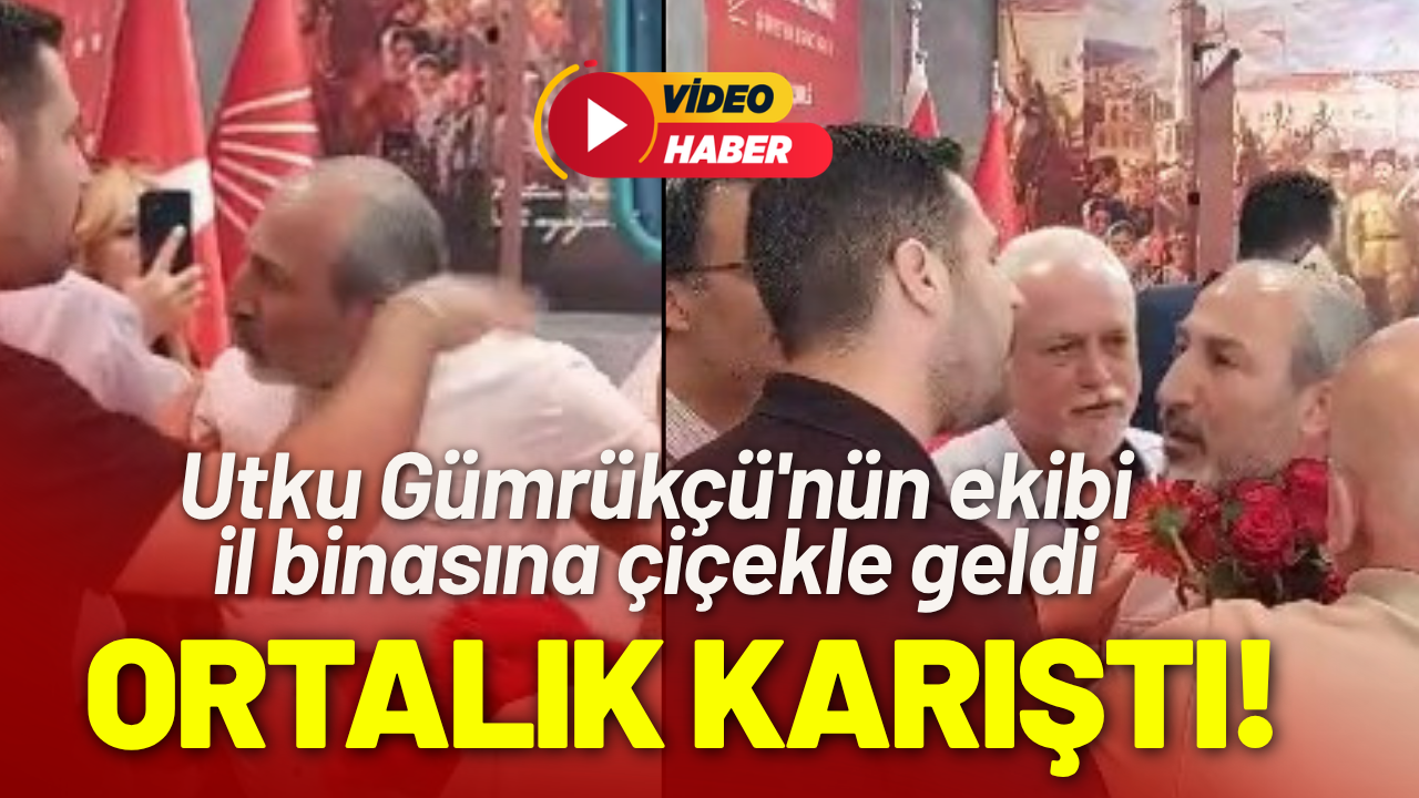 Utku Gümrükçü'nün ekibi il binasına çiçekle geldi, ortalık karıştı!