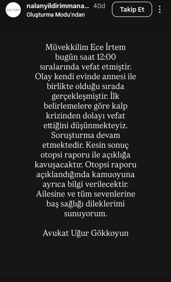Oyuncu Ece Irtem Hayatini Kaybetti Ek 1364396 405018 (1)